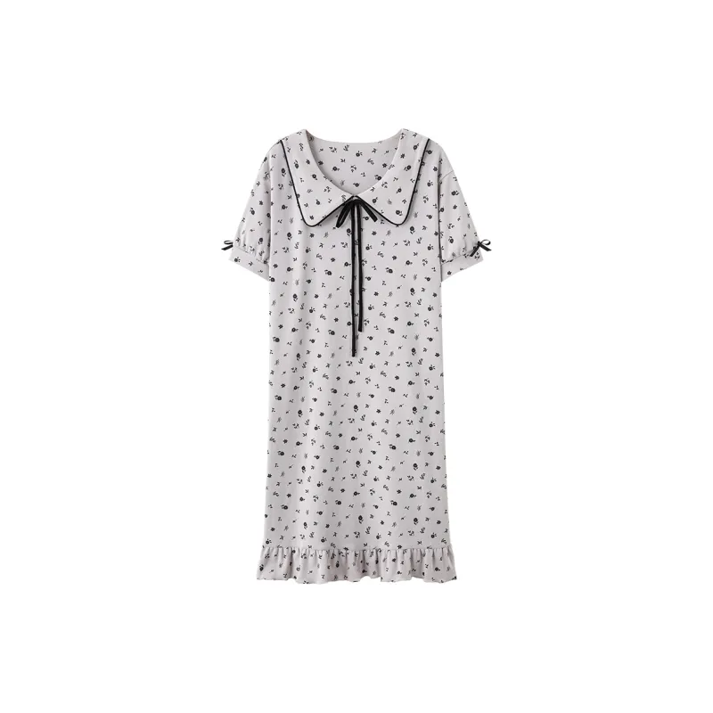 The Story Of The Flower Season Nightgown Women's Light Gray-0