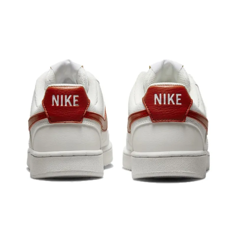 Nike Court Vision Low Low Top Comfortable Skateboard Shoes Women's White Red-4