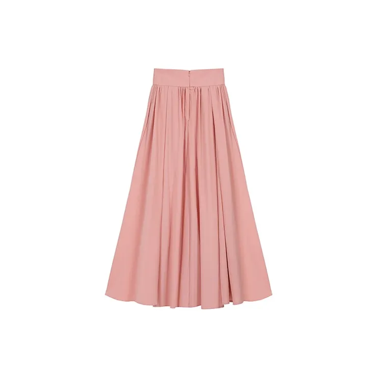 PZGE Casual Long Skirts Women's Orange Pink-1