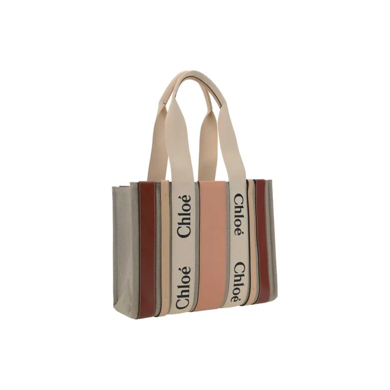 Chloe Canvas Canvas Bag Tote Bag Shopping Bag Shoulder Bag Handbag Women's Red Clay Pink-1