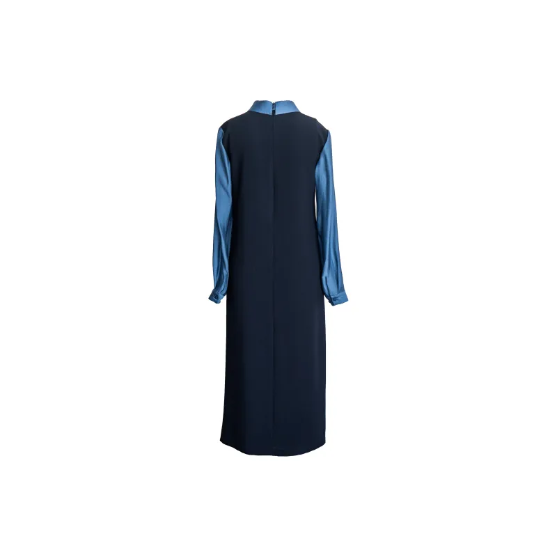 ROEYSHOUSE Long Sleeved Dress Women's Dark Blue-1