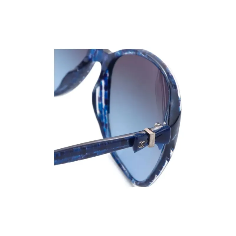 CHANEL Pre-Owned 2000s CC Bow-detail Oversize-frame Sunglasses-2