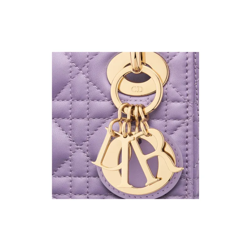 DIOR Lady Dior Sheepskin Dior Bag Shoulder Bag Crossbody Bag Handbag Mini Women's Light Purple-5