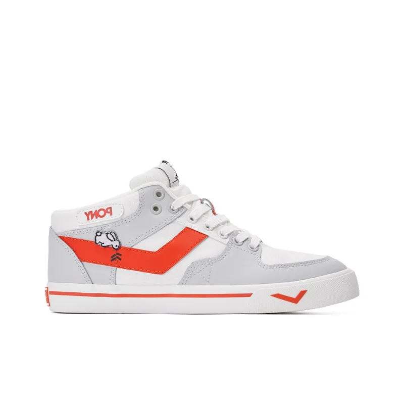 PONY Atop Low Top Skateboard Shoes Unisex Red Gray-1