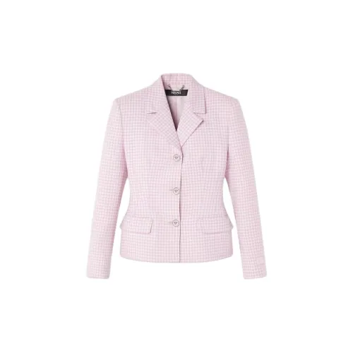 VERSACE JEANS Gingham Virgin wool Blazer