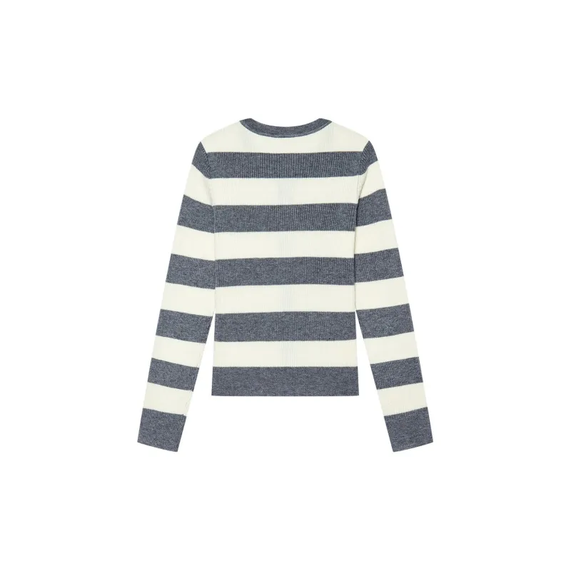 DKNY SS24 Knitwear Women's White Stripes-1