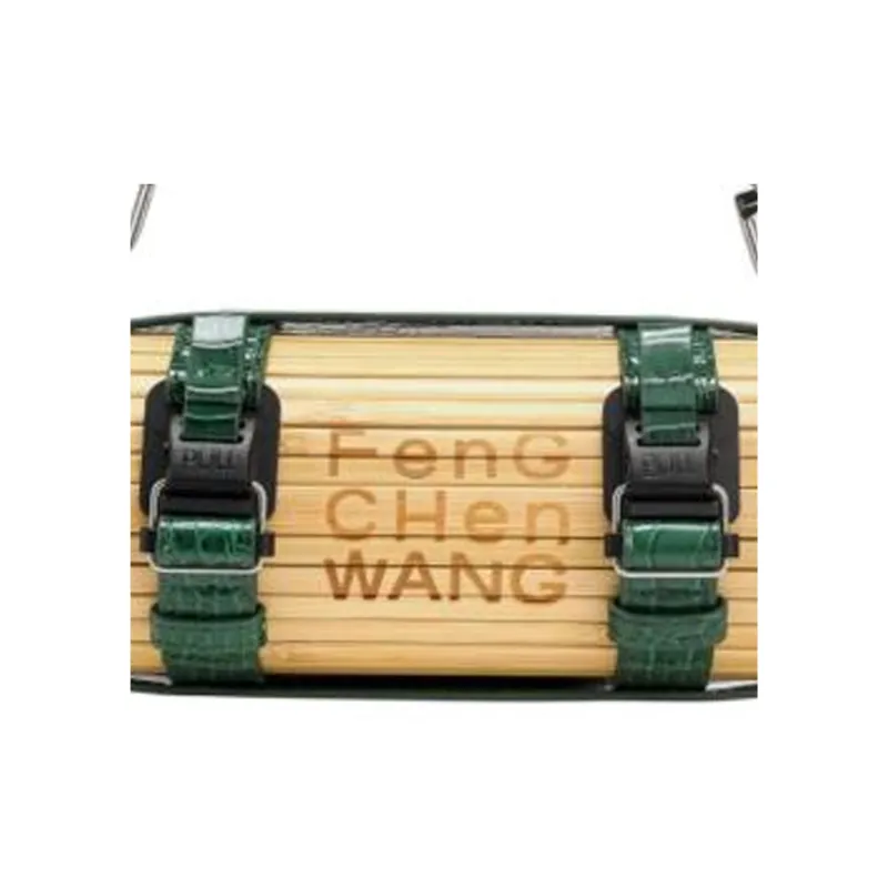 Feng Chen Wang Native Bamboo Ply With PU Bamboo Bag, Shoulder Bag, Crossbody Bag Trumpets Unisex Green-1