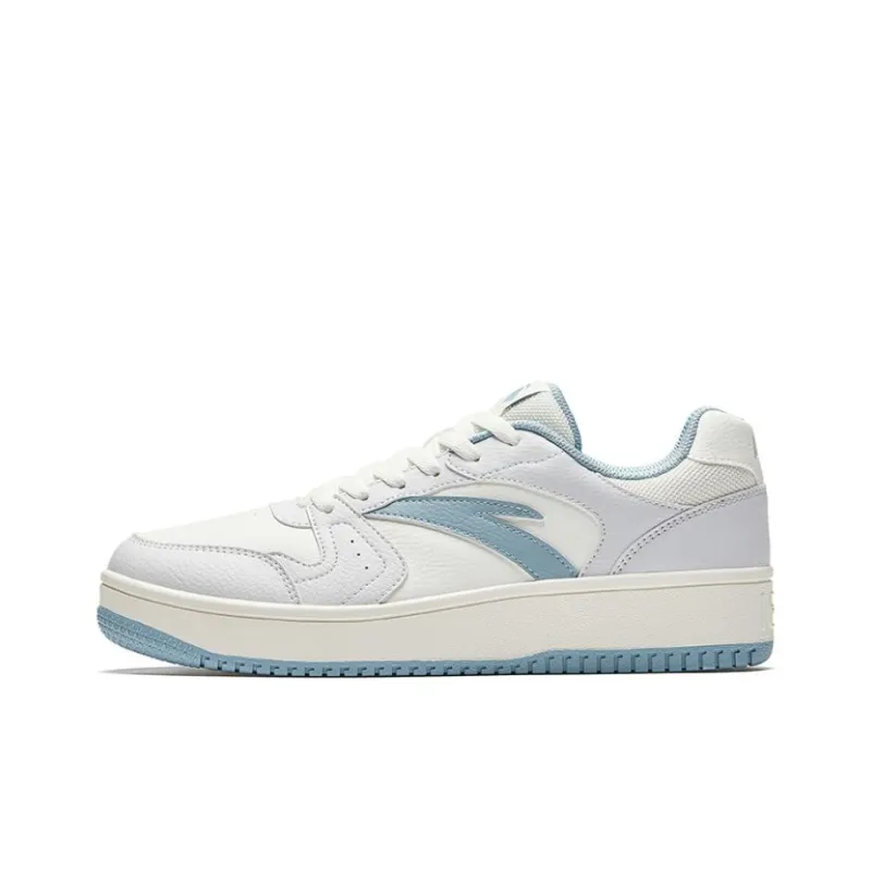 Anta Anti Slip And Wear Resistant Lightweight Low Top Skateboard Shoes Men's White Blue-0