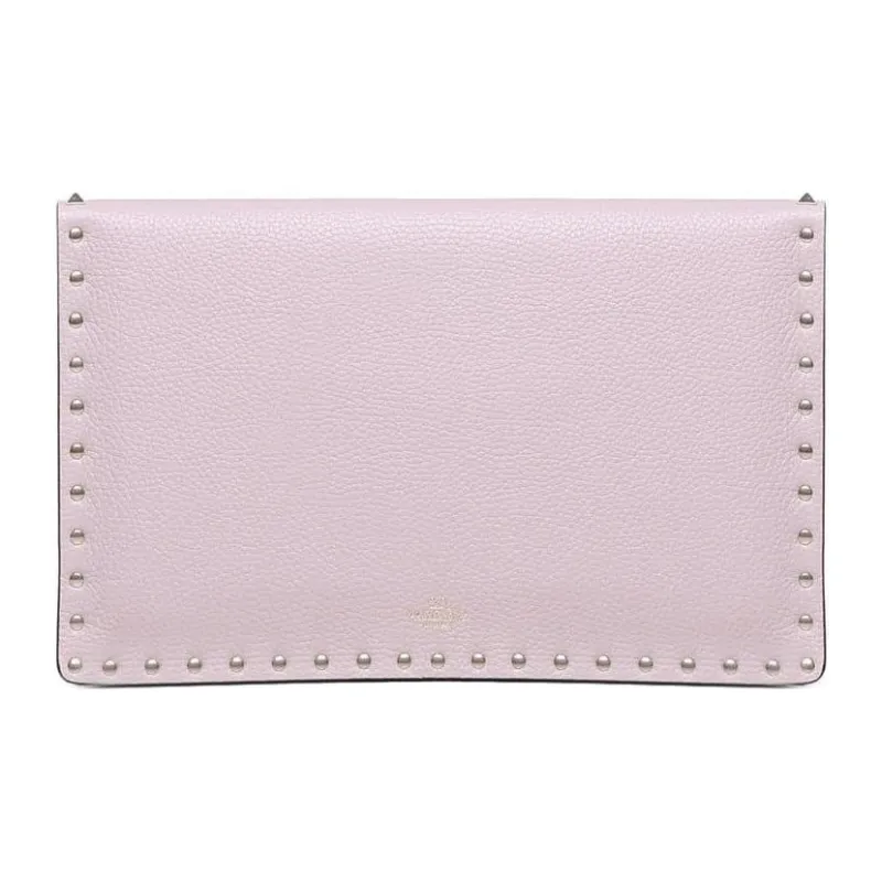 Valentino Grained Calfskin Clutch Women's Aqua Lilac-2