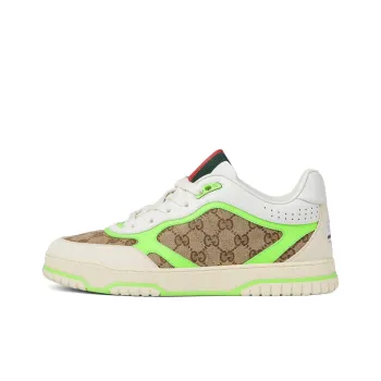 GUCCI Re Web Sneaker 'GG Canvas Beige Fluorescent Green'