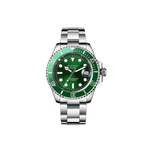 GUANQIN GJ16133 P Mechanical Movement Stainless Steel Watchband Watch Men's Watches Green Dial