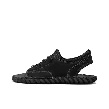 TOMAY Beach Sandals Men Black/Sand/Wheat