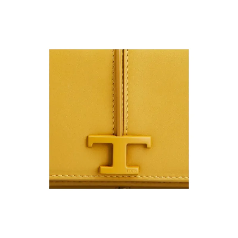 TOD'S Timeless Calfskin Wallet Women's Yellow-4