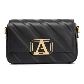 AQUASCUTUM Cow Leather Crossbody Handbag Women's Black