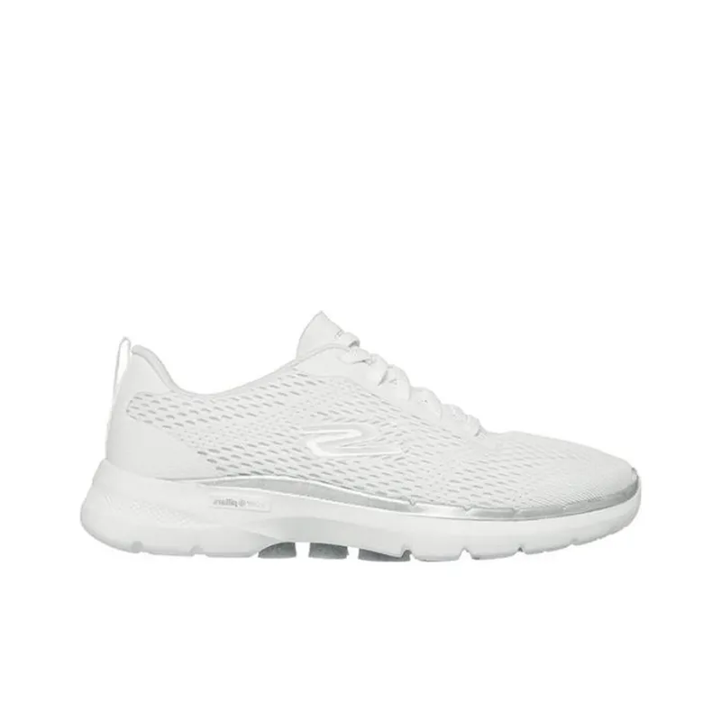 Skechers Go Walk 6  Bold Vision Cushioning Anti Slip And Wear Resistant Low Top Casual Shoes Women's White-2