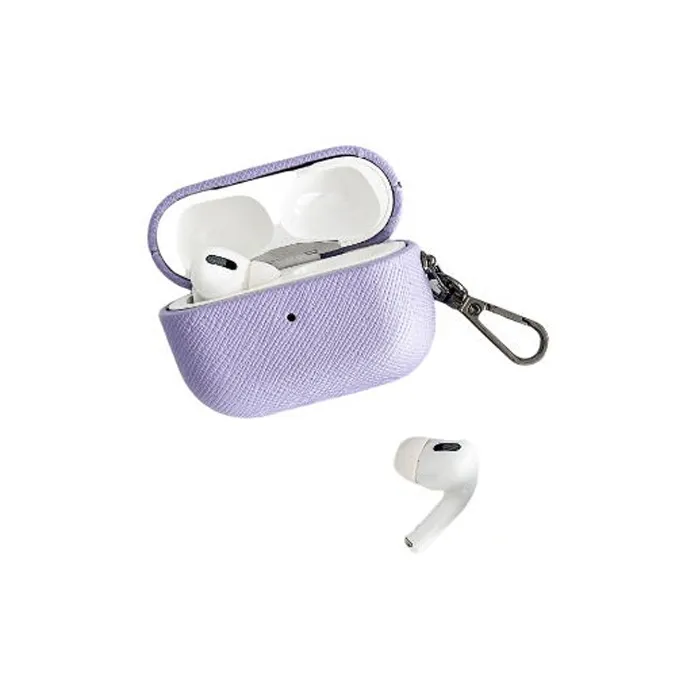 Compatibility AirPods 3/1/2/Pro 2 PC Niche Cross Leather Texture Minimalist Style Fully Enclosed Headphone Cases-123
