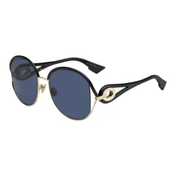 DIOR Acetate Metal Round Sunglasses Women's Black