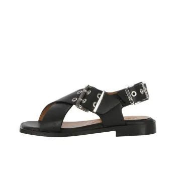 GANNI Crossover strap Bucked Sandals