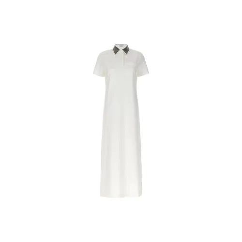 Brunello Cucinelli Short-Sleeved Dresses Women's White