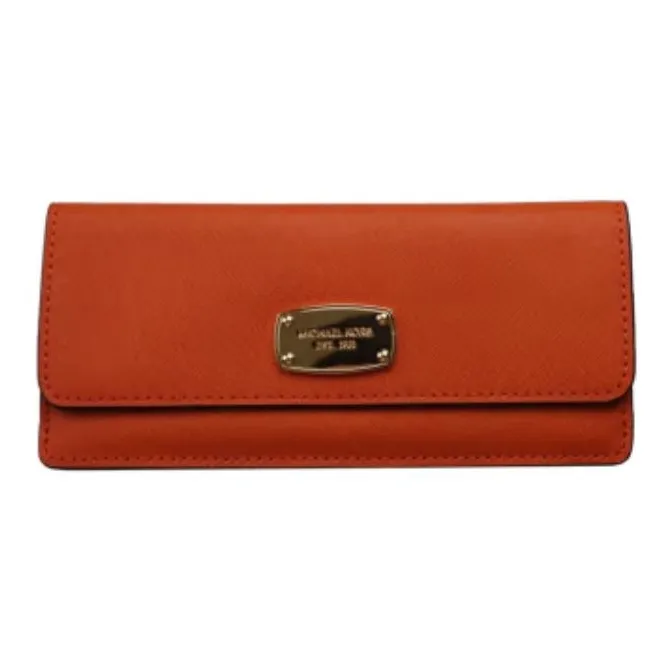 MICHAEL KORS Jet SetTravel Leather Envelope Wallet Women's Red-1