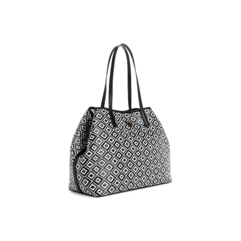 GUESS Artificial Leather Tote Bag Shopping Bag Shoulder Bag Handbag Women's Black-1