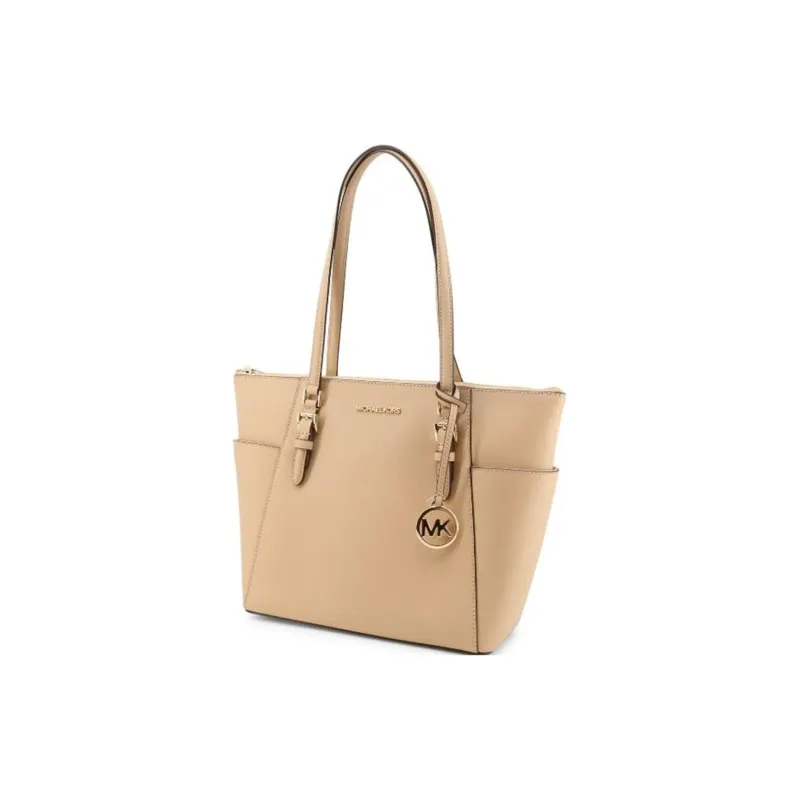 MICHAEL KORS Charlotte Saffiano Leather Tote Bag Shopping Bag Handbag Large Size Women's Camel-1