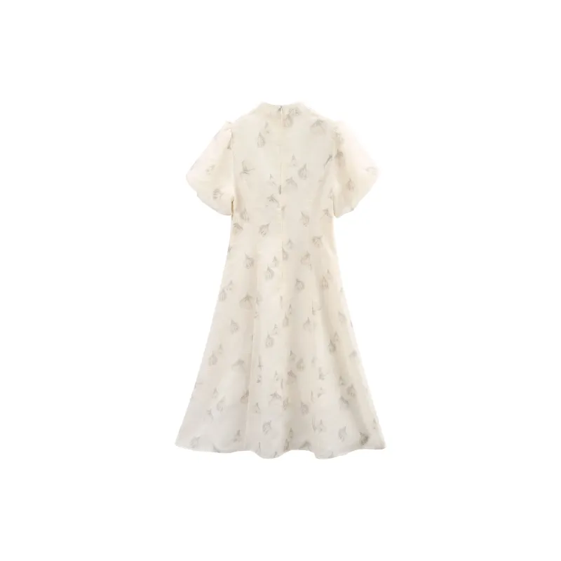 A Paradise For Awakening Short Sleeved Dresses Women's Beige-1