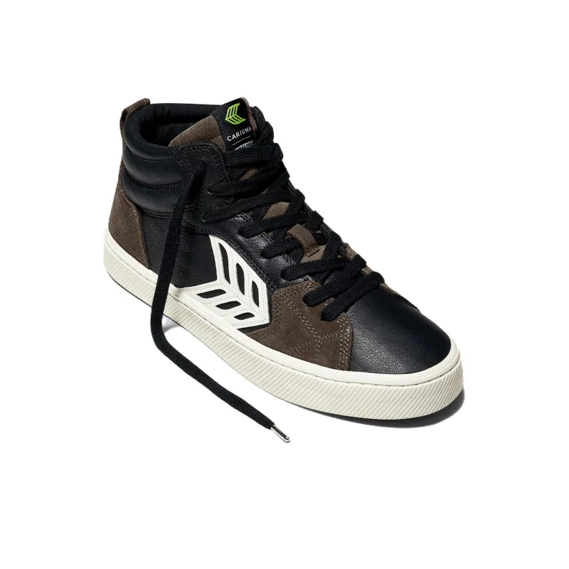 CARIUMA High-Top Skateboard Shoes Unisex Black Brown-1