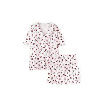 The Story Of The Flower Season Pajama Set Women's White