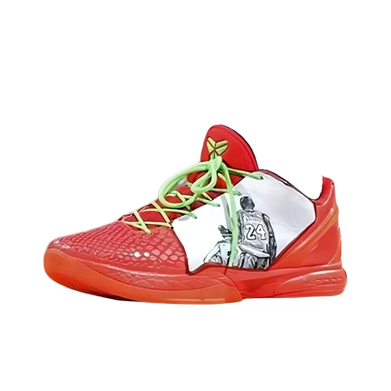 Nike Zoom Kobe 6 Protro Wear Resistant Low Top Basketball Shoes Men's Red White-0