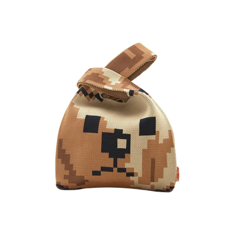 JOYRICH Knitted Fabric Wrist Woven Bag Unisex Brown-1