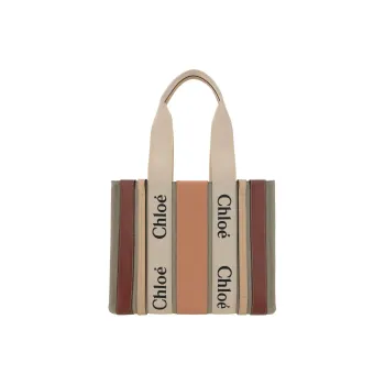 Chloe Canvas Canvas Bag Tote Bag Shopping Bag Shoulder Bag Handbag Women's Red Clay Pink