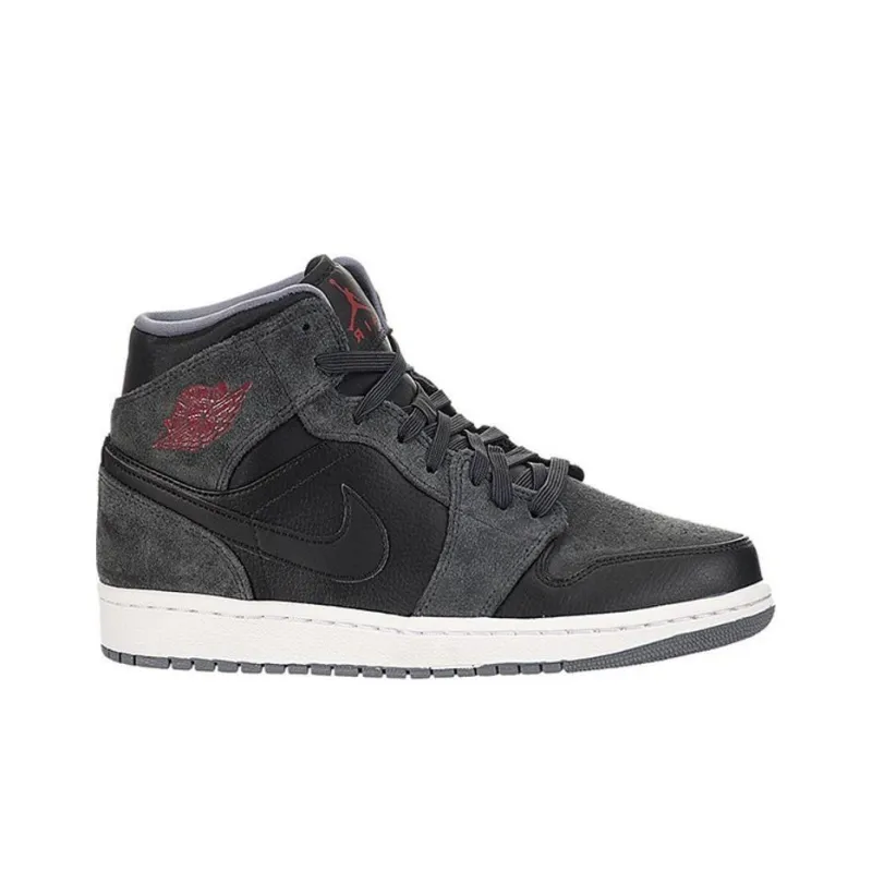 Jordan 1 Retro Mid Black Gym Red Anthracite-3