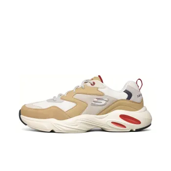Skechers Stamina Airy D'Lites Wear Resistant Low Top Chunky Sneakers Men's White Gray Umber