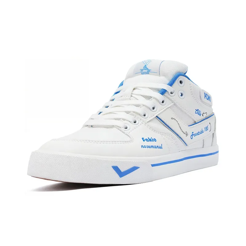 PONY Atop Wrapping Anti Slip Shock Absorbing And Wear Resistant Low Top Skateboard Shoes Unisex Royal Blue-1
