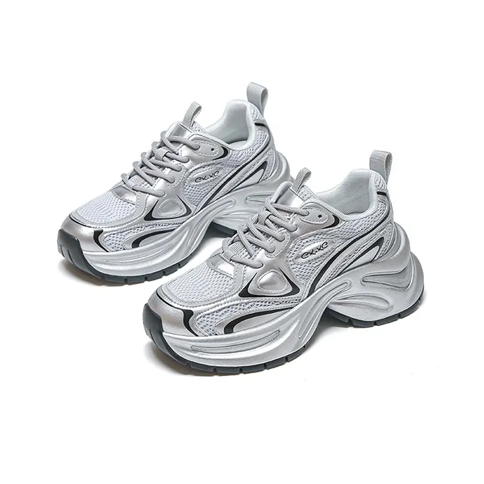 WOOS BOBO Abrasion Resistant, Breathable, Lightweight, Height Increasing Low Top Chunky Sneakers Women's-2