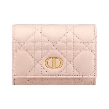 DIOR Soft Calfskin Wallet Women's Rouge Pink