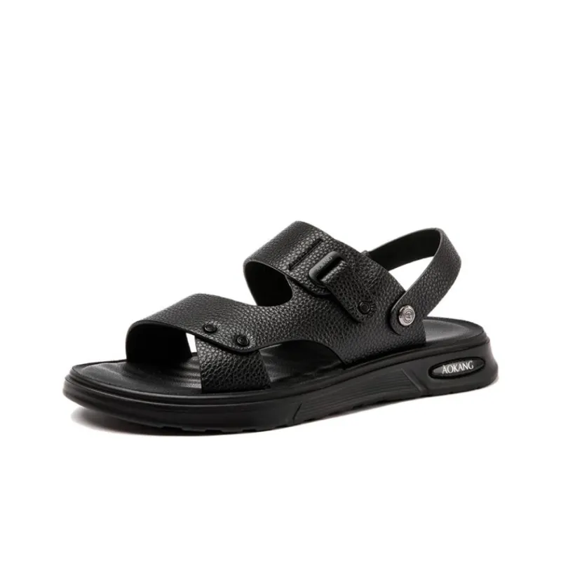 AOKANG Beach Sandals Men Black/Brown-0