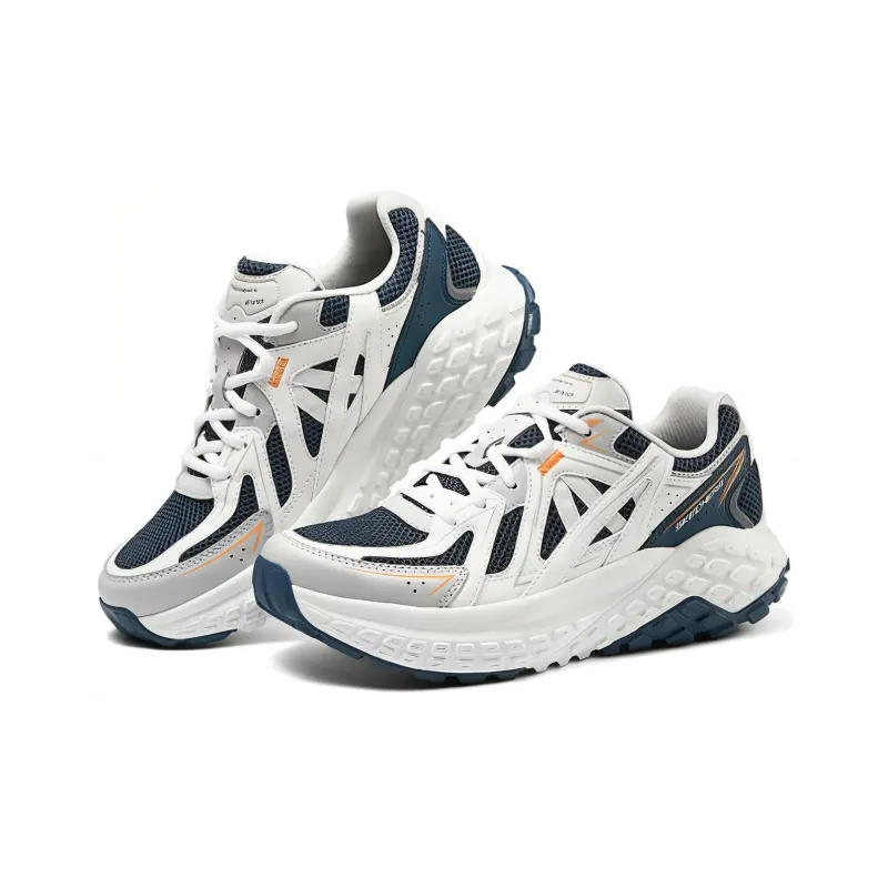 Skechers Sport Durable Breathable Low Top Casual Running Shoes Men's White Blue-2