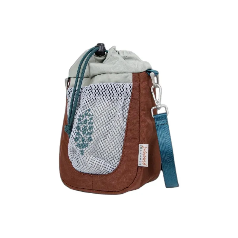 Doughnut Fp Movement Collaboration Nylon Crossbody Bags Shoulder Bags Unisex Light Gray With Chestnut Accents-1