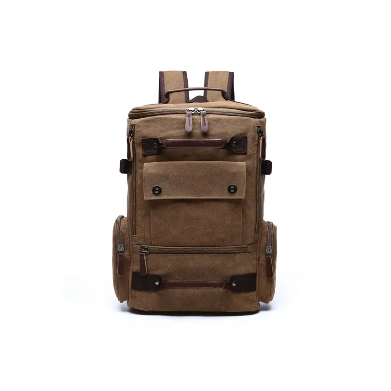 CMLZIUA Canvas Backpack Regular Unisex Coffee/Blue/Black/Khaki/Gray/Green Camouflage/Yellow Camouflage/Army Green-1