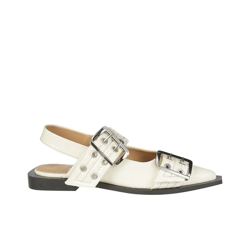 GANNI Buckled Pointed toe Ballerina Shoes-1