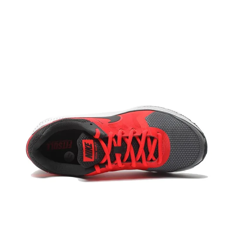 Nike ZOOM Winflo 2 Cushioning Anti Slip And Wear Resistant Low Top Casual Running Shoes Men's Red Gray-3