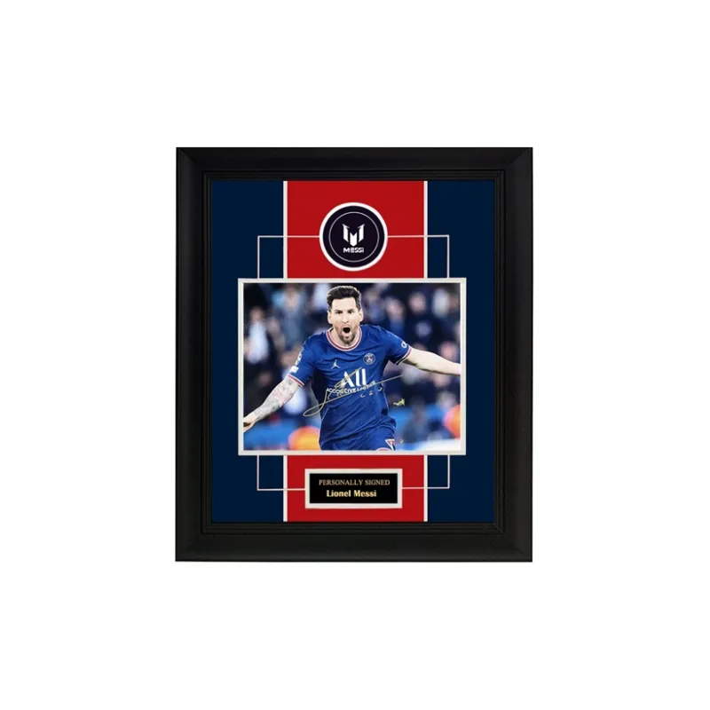 Three For Collection Messi Signed Photo Framed Included SA Certificate Paris Saint-Germain PSG-0
