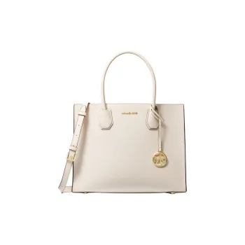 MICHAEL KORS Mercer Eggstone Grain Leather Trunk Bag Shoulder Bag Crossbody Bag Handbag Large Size Women's Cream