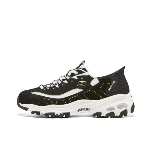 Skechers D'Lites 1.0 Chunky Sneakers 'Black White' Women's