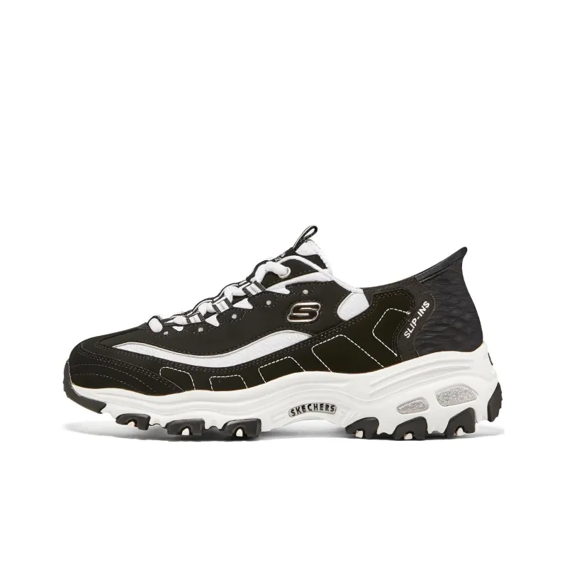 Skechers D'Lites 1.0 Chunky Sneakers 'Black White' Women's-0