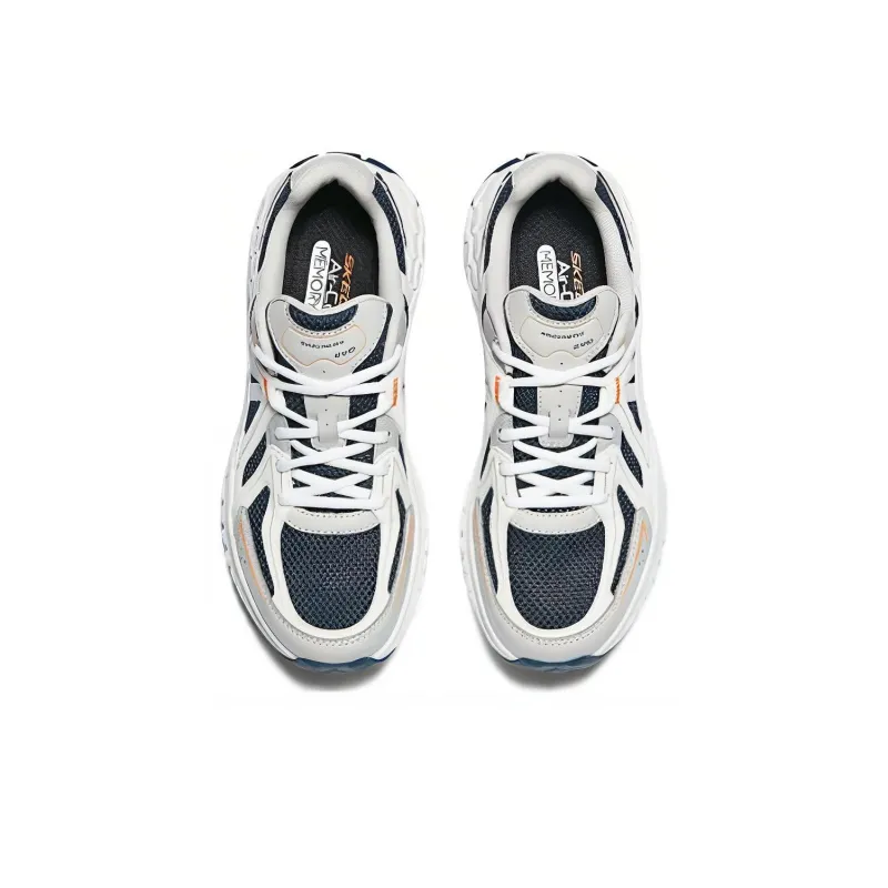 Skechers Sport Durable Breathable Low Top Casual Running Shoes Men's White Blue-3