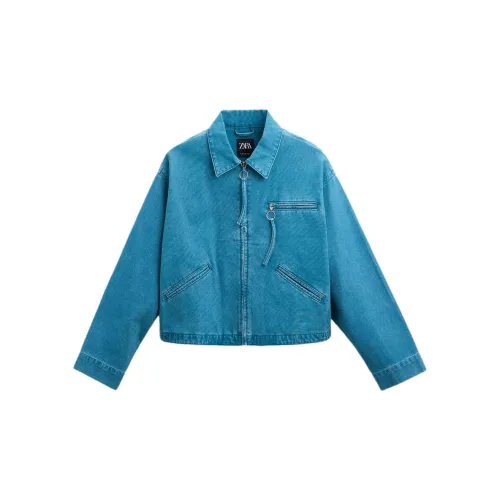 ZARA Denim Jackets Men Blue