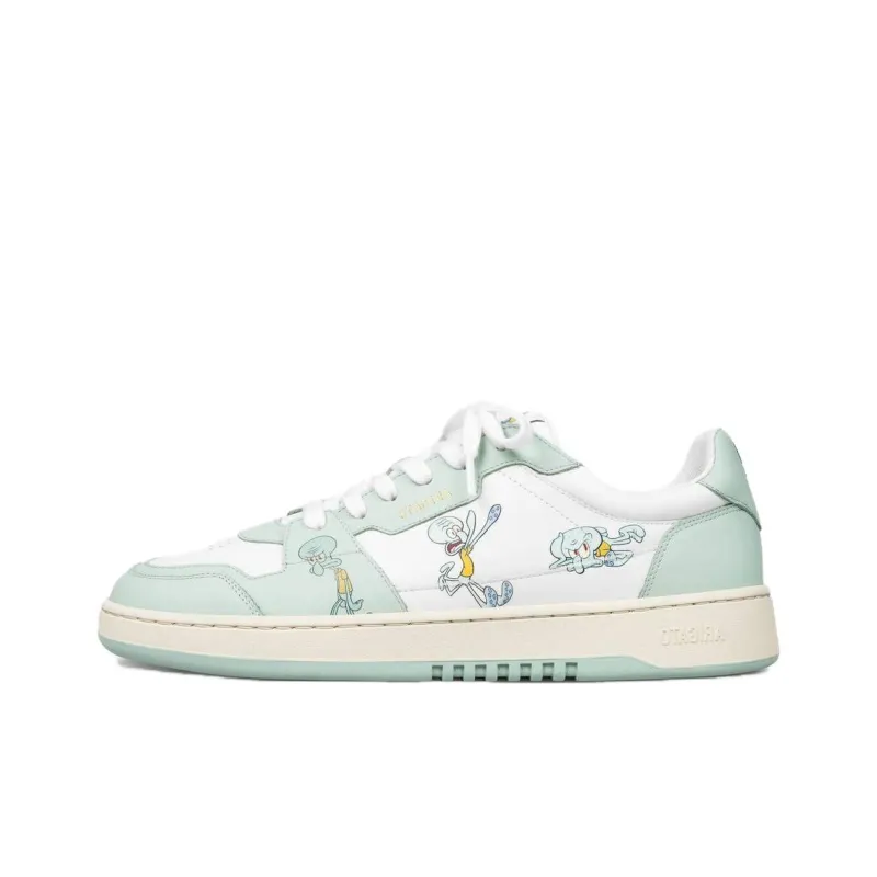 Squidward x Axel Arigato Dice Lo Low-Top Skateboard Shoes Women's White Green-0